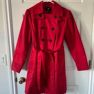 NEW H&M Bold Red Trenchcoat